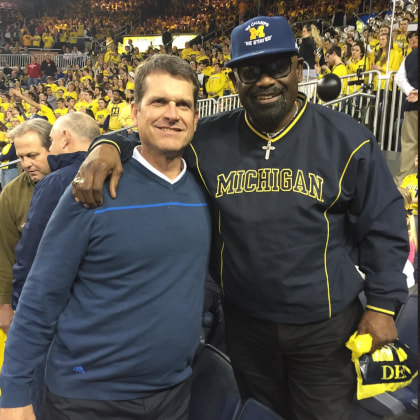 Dr. Billy Taylor with Jim Harbaugh